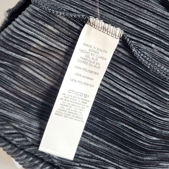 CHICO'S Foil Crinkle Pleated Pants NWT - Picture 6 of 6